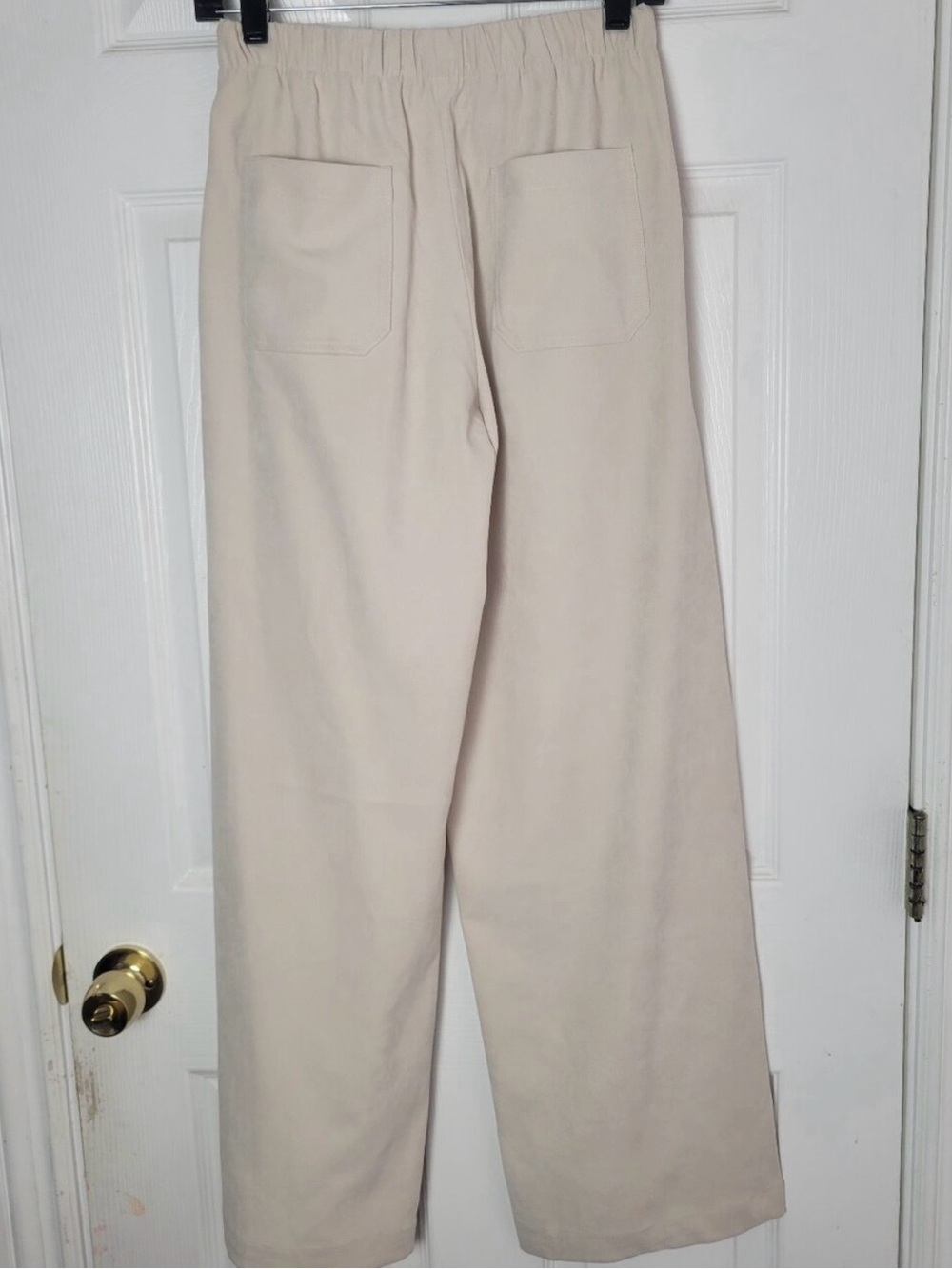 ZARA Cream Off-White Wide Leg Elastic Waist Drawstring Pants XS (Fits Small) - Picture 6 of 11
